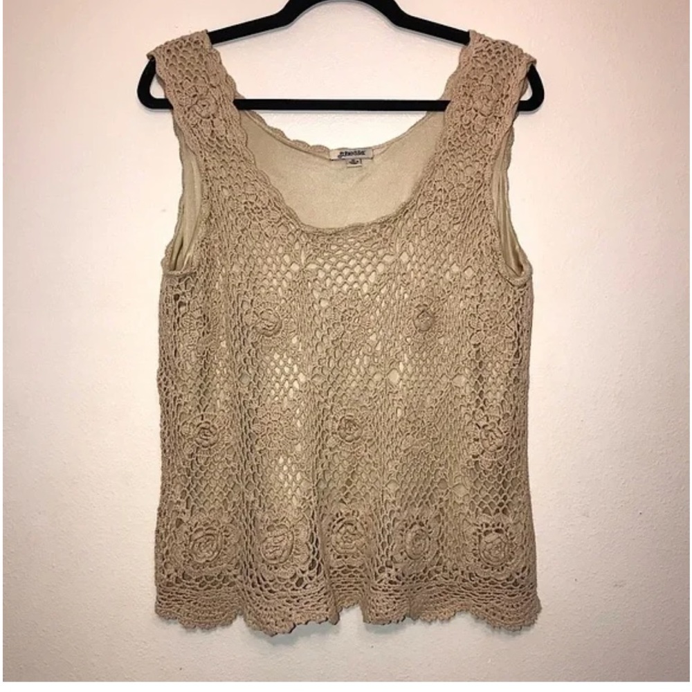 St. John’s Bay Crochet Granny Sleeveless Top XL